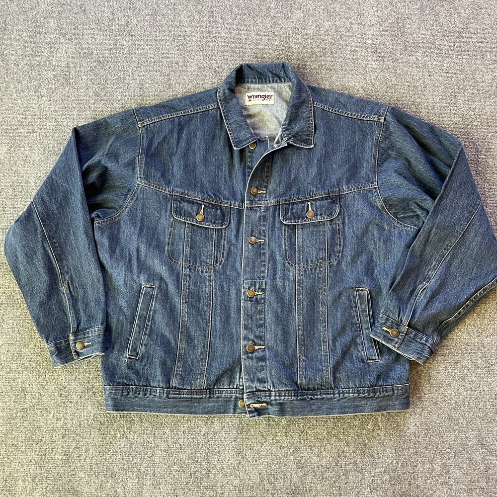 Wrangler Jacket Mens XXL Rugged Classic Denim Trucker Dungaree Medium Wash